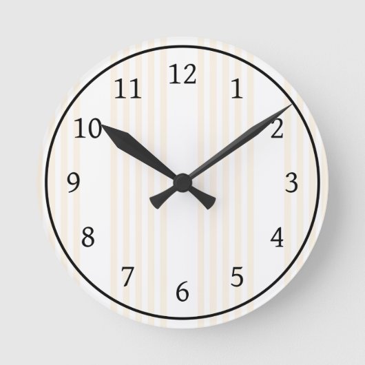 Beige en witte vijf strips ronde klok (Voorkant)