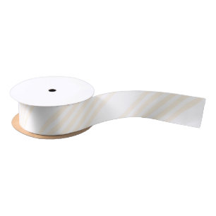 Beige en witte vijf strips satijnen lint