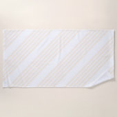 Beige en witte vijf strips strandlaken (Voorkant)