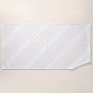 Beige en witte vijf strips strandlaken