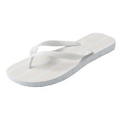 Beige en witte vijf strips teenslippers (Schuin)