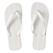 Beige en witte vijf strips teenslippers (Voetbed)