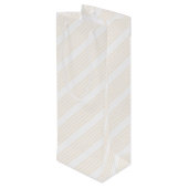 Beige en witte vijf strips wijn cadeautas (Achterkant Gekanteld)