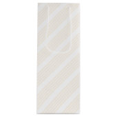 Beige en witte vijf strips wijn cadeautas (Voorkant)