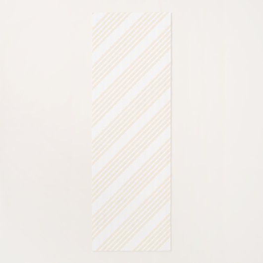 Beige en witte vijf strips yogamat (Achterkant)