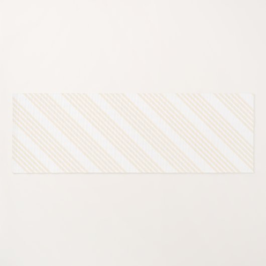Beige en witte vijf strips yogamat (Voorkant (horizontaal))