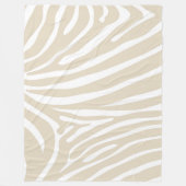 Beige en witte zebra print fleece deken (Voorkant)