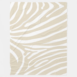 Beige en witte zebra print fleece deken