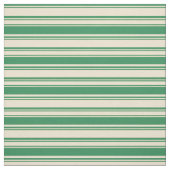 Beige en Zee Green Stripes Pattern Stof (Swatch)