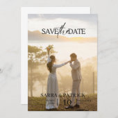 Beige en Zwart Elegant Trouwen Bewaar de Datum Save The Date (Voorkant / Achterkant)