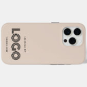 Beige en Zwart Modern Rechthoekig Logo Case-Mate iPhone Case (Achterkant (horizontaal))