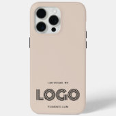 Beige en Zwart Modern Rechthoekige Logo Case-Mate iPhone Case (Achterkant)