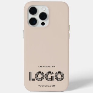 Beige en Zwart Modern Rechthoekige Logo iPhone 15 Pro Max Hoesje