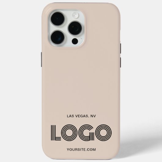 Beige en Zwart Modern Rechthoekige Logo Case-Mate iPhone Case (Achterkant)