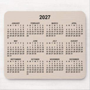 Beige en Zwarte 2027 Agenda Muismat