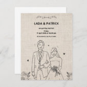 Beige en Zwarte  Bloemen Rustieke Huwelijk Invi Informatiekaartje (Voorkant / Achterkant)