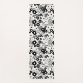 Beige en zwarte bloemen yogamat (Voorkant)