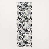 Beige en zwarte bloemen yogamat (Achterkant)
