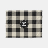 Beige en zwarte buffelmonogram fleece deken (Voorkant (Horizontaal))