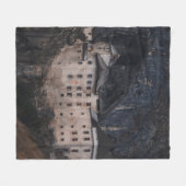 BEIGE EN ZWARTE CONCRETE HUIS FLEECE DEKEN (Voorkant (Horizontaal))