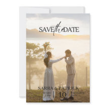 Beige en zwarte elegante bruiloft Save the Date