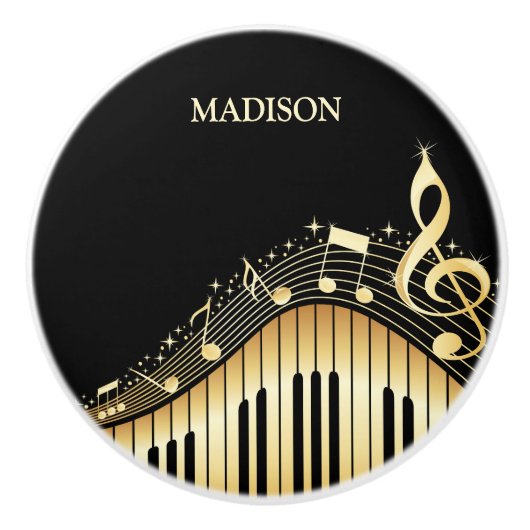 Beige en zwarte keramische knop met toetsenbord (Voorkant)