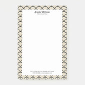 Beige en zwarte kunstbloem post-it® notes (Voorkant)