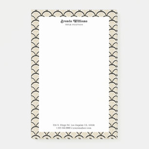 Beige en zwarte kunstbloem post-it® notes