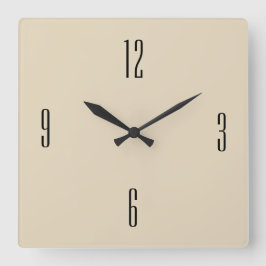  beige en zwarte minimalist vierkante klok