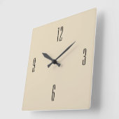  beige en zwarte minimalist vierkante klok (Hoek)