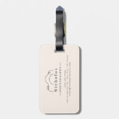 Beige en zwarte minimalistische fotografie bagagelabel (Achterkant verticaal)