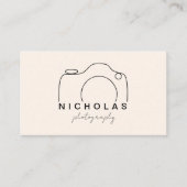 Beige en zwarte minimalistische fotografie visitekaartje (Voorkant)