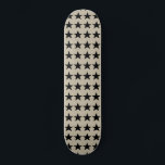 Beige en Zwarte Stars Patroonplaat Persoonlijk Skateboard<br><div class="desc">Beige en Black Stars Pattern Skateboard Deck.</div>