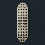 Beige en Zwarte Stars Patroonplaat Persoonlijk Skateboard<br><div class="desc">Beige en Black Stars Pattern Skateboard Deck.</div>