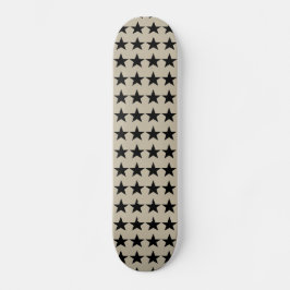 Beige en Zwarte Stars Patroonplaat Persoonlijk Skateboard