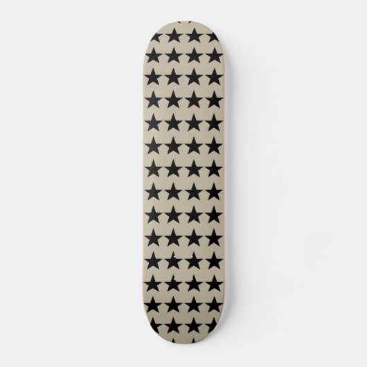 Beige en Zwarte Stars Patroonplaat Persoonlijk Skateboard (Voorkant)