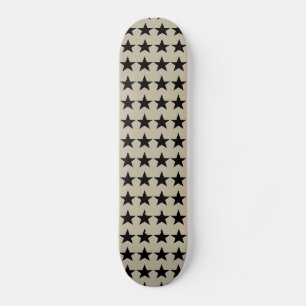 Beige en zwarte sterrenpatroon skateboard