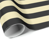 Beige en zwarte strepen cadeaupapier (Rol Hoek)
