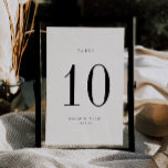 Beige en Zwarte Trouwtafel Nummer Kaart<br><div class="desc">Hedendaagse chique minimalistische,  zwarte en beige trouwtafel nummerkaart. Houd er rekening mee dat tafelnummerkaarten genummerd moeten zijn en afzonderlijk aan uw winkelwagen moeten worden toegevoegd.</div>