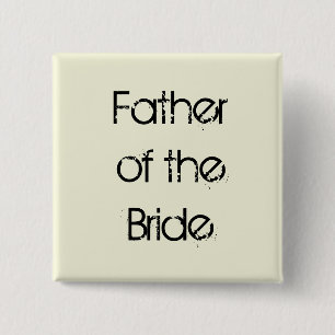 beige en zwarte vader van de Bride Vierkante Button 5,1 Cm