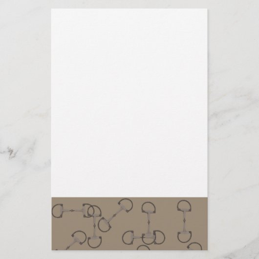 Beige Equestrian Horse Bits Briefpapier (Voorkant)