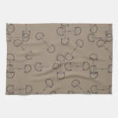 Beige Equestrian Horse Bits Theedoek (Horizontaal)