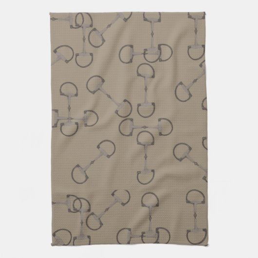 Beige Equestrian Horse Bits Theedoek (Verticaal)
