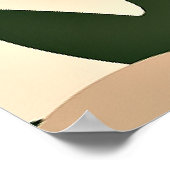 Beige esthetisch tropisch patroon poster (Hoek)