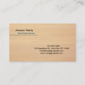 Beige Esthetisch Zwart Minimalistisch Vastgoed Visitekaartje (Achterkant)