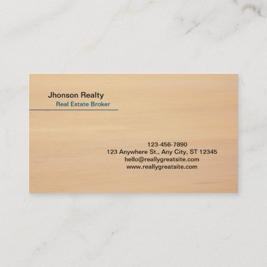 Beige Esthetisch Zwart Minimalistisch Vastgoed Visitekaartje (Achterkant)