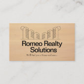 Beige Esthetisch Zwart Minimalistisch Vastgoed Visitekaartje (Voorkant)