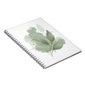Beige Esthetische Abstracte Botanische Kunstspiraa Notitieboek (Rechterzijde)