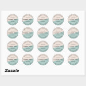 Beige esthetische minimalist dank u ronde sticker (Vel)
