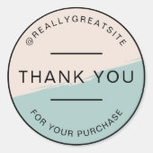 Beige esthetische minimalist dank u ronde sticker (Voorkant)